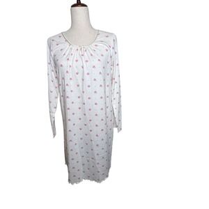 Vintage Charter Club Cotton Nightgown‎ Ditsy Rose Floral Long Sleeve Sz M NWT